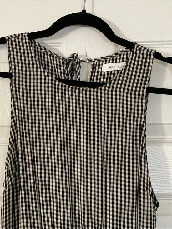 Mustard Seed Black and White Gingham Tiered Mini Dress - Picture 5 of 5